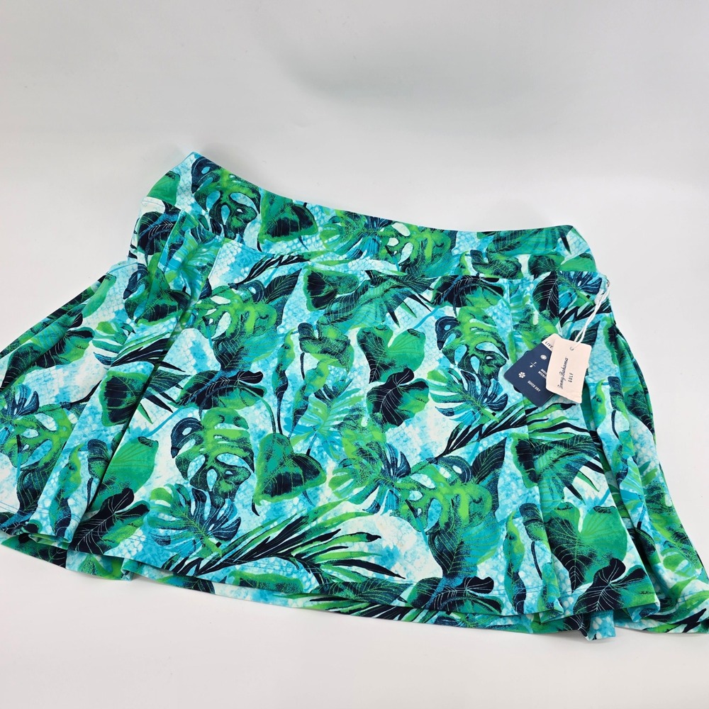 Tommy Bahama Golf Skort Womens Tropical Monstera Leaf Print Green Blue XL NWT